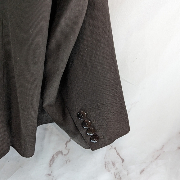 Talbots Blazer Womens 22W 3X Brown Linen One Button Jacket Petite Pocket Stretch - Picture 8 of 12